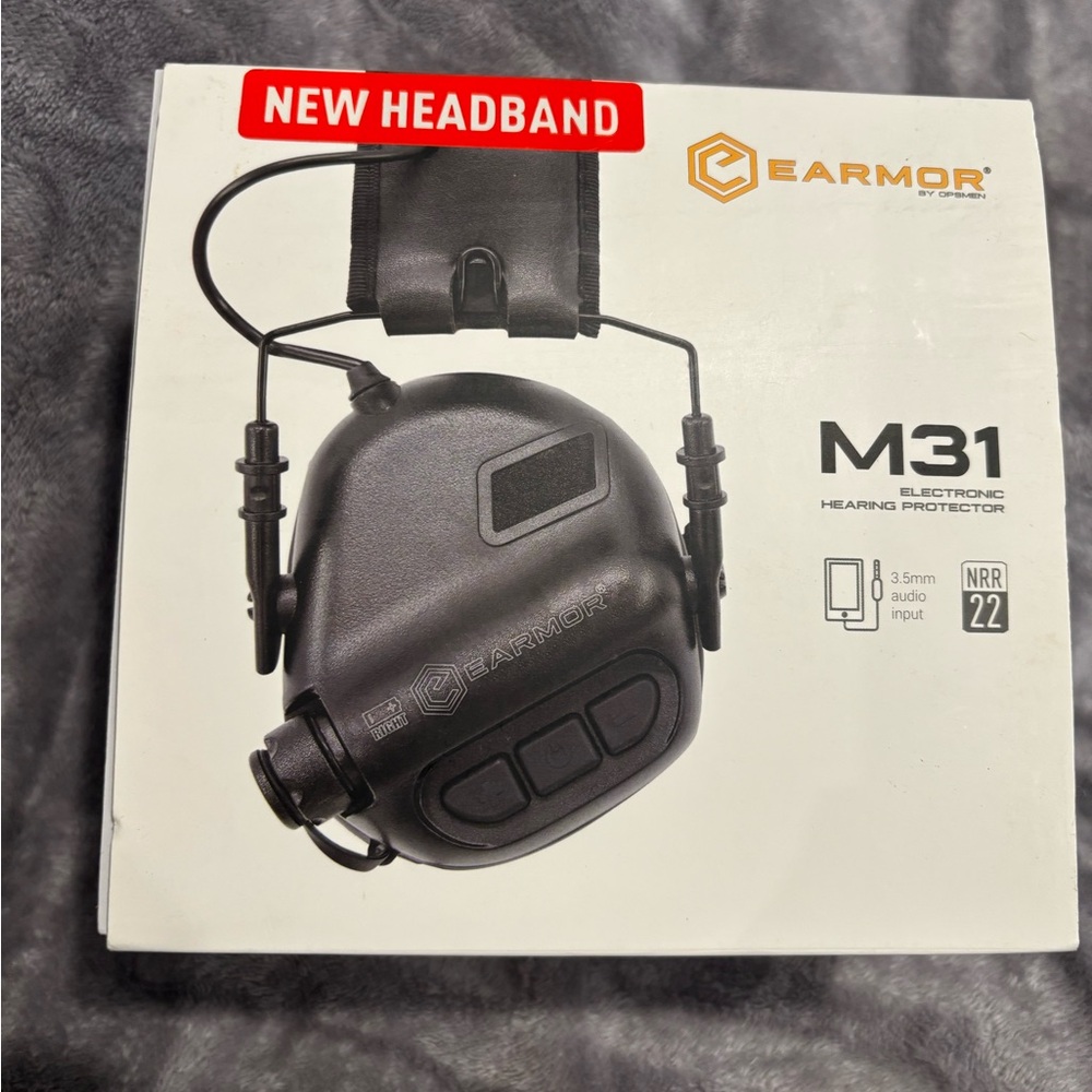 Airsoft M31 Electronic Hearing Headphones w/ NATO Input Black